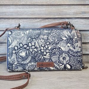 Sakroots Spirit Desert Smartphone Wallet Crossbody Bag Travel Dark Blue